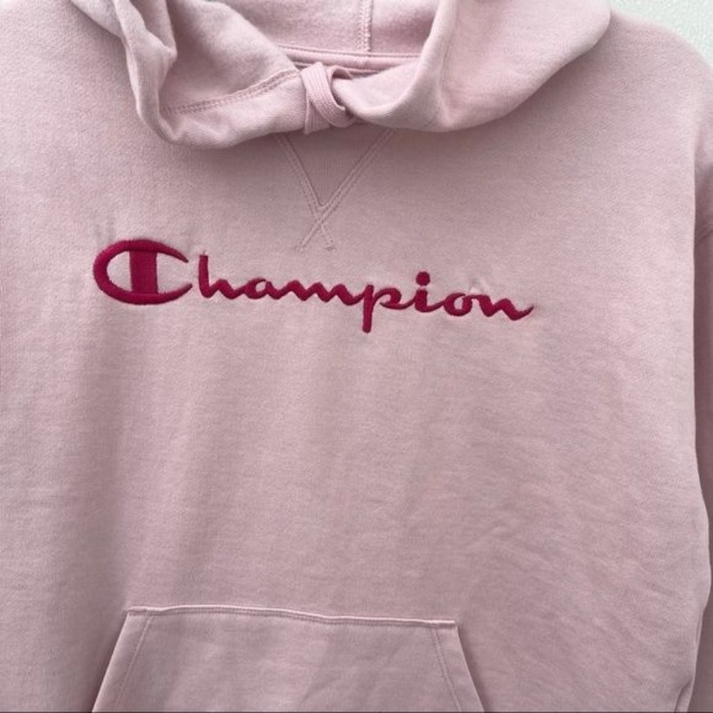 *50% OFF! New Champion hoodie embroidered logo pink sweatshirt sweater pullover - Picture 2 of 7